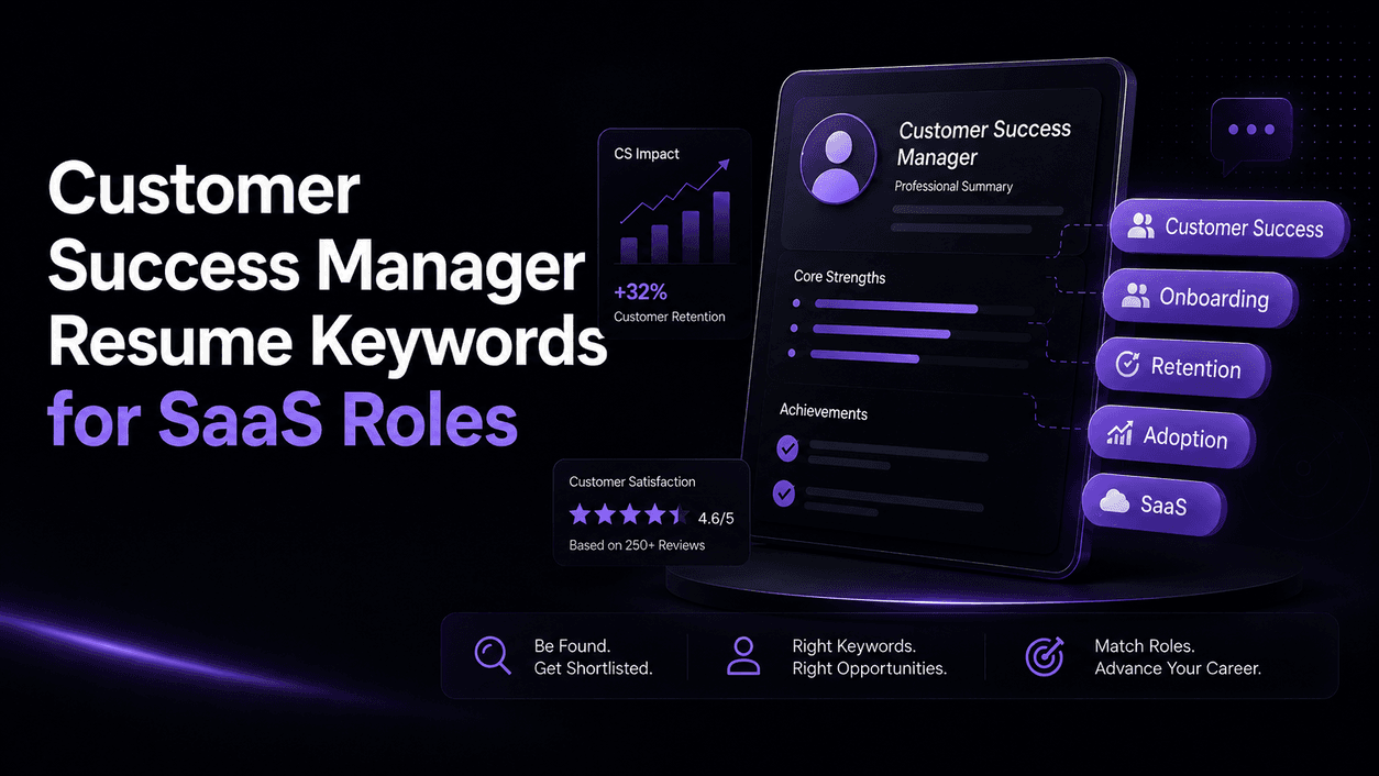 Customer Success Manager Resume Keywords for SaaS Roles