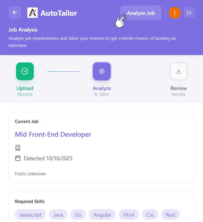 Step 2: Analyze job posting